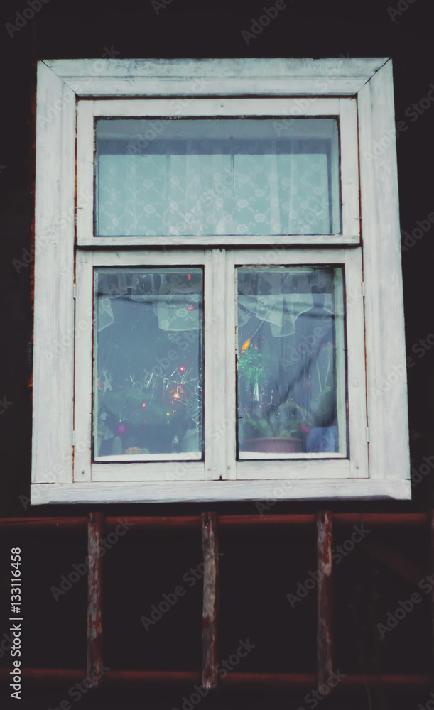 Fototapeta premium Old window in rural house