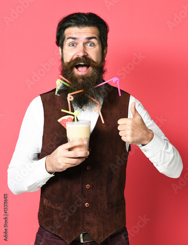 smiling handsome bearded man