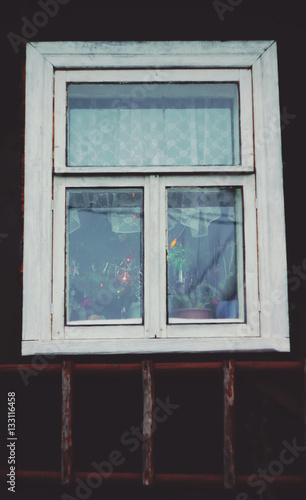 Old window in rural house