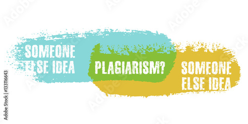 Colorful brush strokes, overlapping. The birth of plagiarism with other people's ideas.