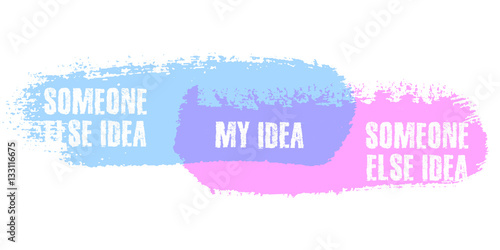 Colorful brush strokes, overlapping. The birth of my ideas with other people's ideas.