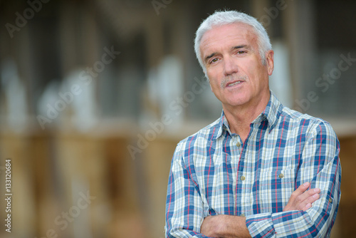 Portrait of man, blurred background
