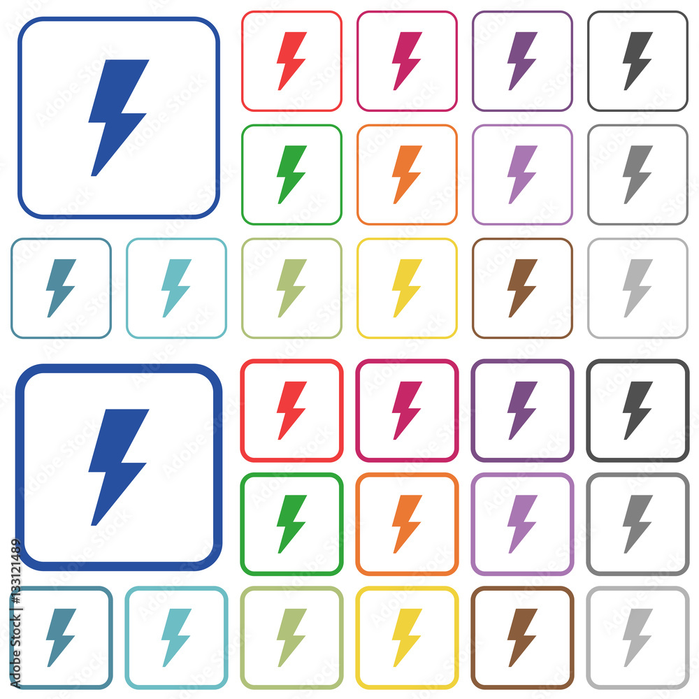 Flash outlined flat color icons Flash outlined flat color icons