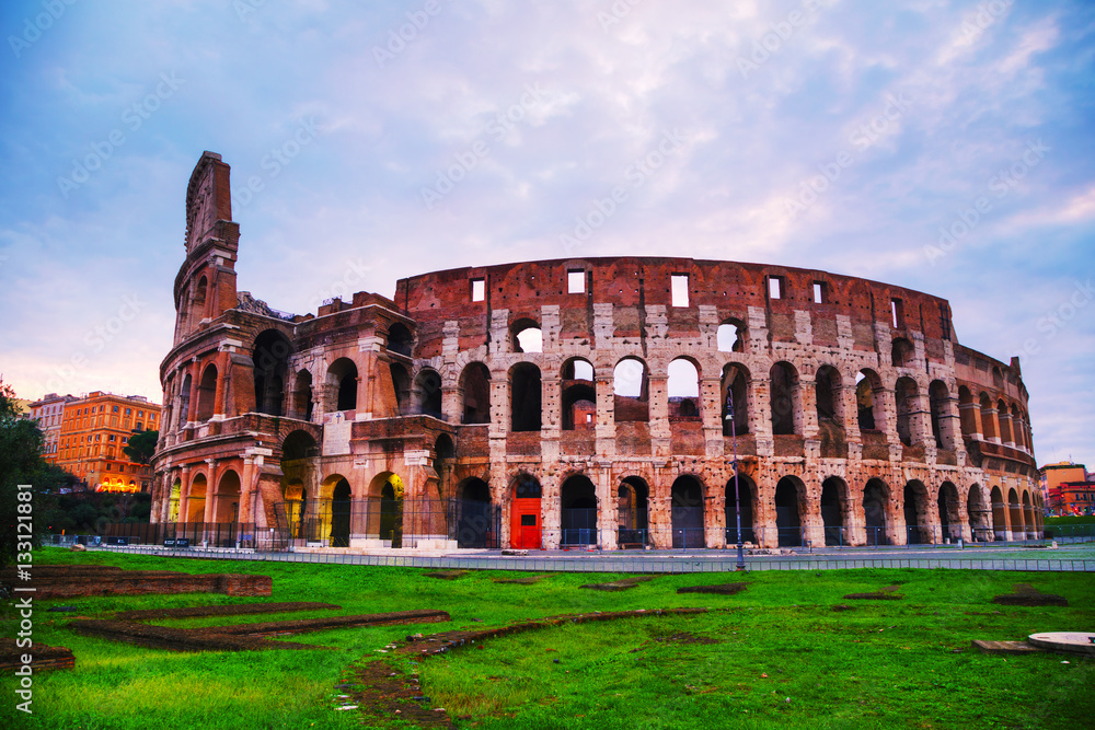 The Colosseum in Rome in the morning