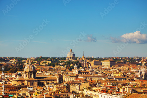 Rome aerial view with the Papal Basilica of St. Peter © andreykr