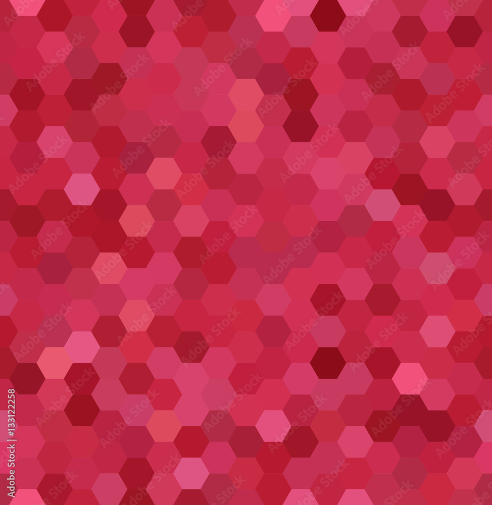 Abstract seamless background consisting of red hexagons. Geometric design for business presentations or web template banner flyer. Vector illustration Abstract seamless background consisting of red hexagons. Geometric design for business presentations or web template banner flyer. Vector illustration