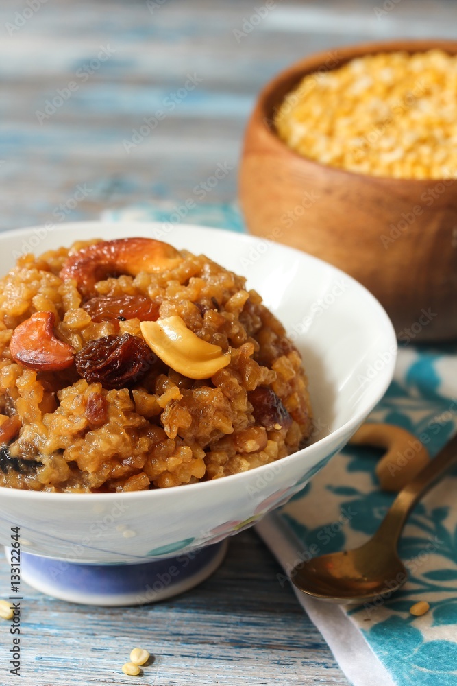 Sweet Pongal- South Indioan Festival food using lentil and rice Sweet Pongal- South Indioan Festival food using lentil and rice