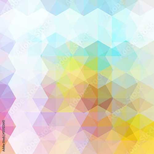 Triangle vector background. Can be used in cover design, book design, website background. Vector illustration. Blue, yellow, pink, white colors