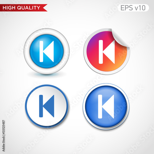 Free Download Colored icon or button of play previous symbol with background - GFXLoad