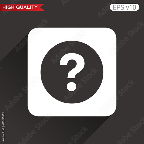 colored icon or button of question symbol with background