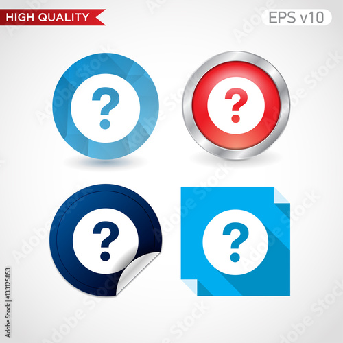 colored icon or button of question symbol with background © samoilenkomv