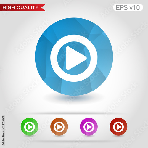 Free Download colored icon or button of play symbol with background - GFXLoad