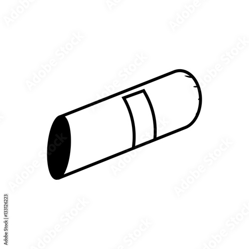 Flat icon. A piece of sausage.