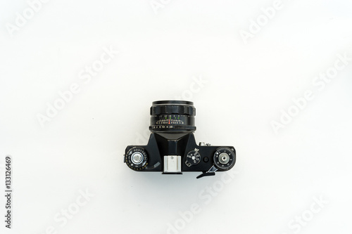 Top view of a analog photo camera