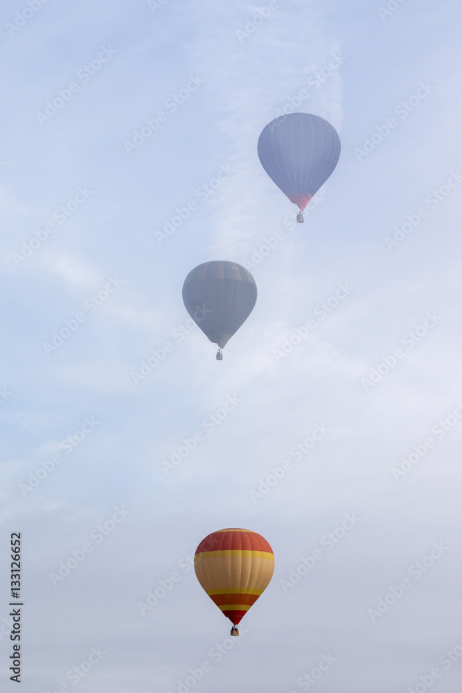 Naklejka premium ascension of hot air balloons festival