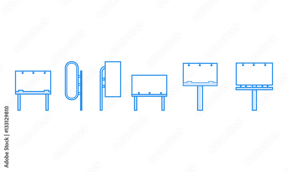 Billboards in line art style Billboards in line art style