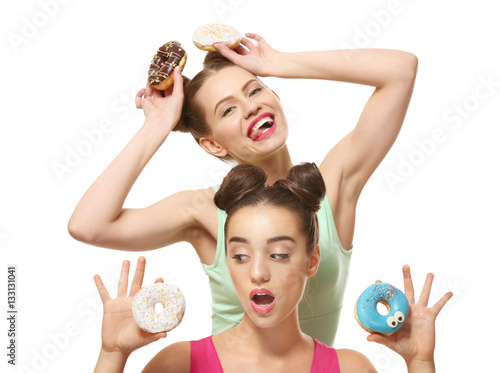 Funny young women with tast...