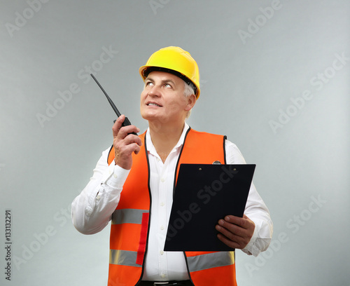 Senior engineer with portab...