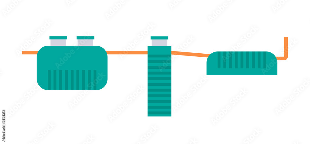 Septic tank with infiltrators and extract the well and an additi Septic tank with infiltrators and extract the well and an additi
