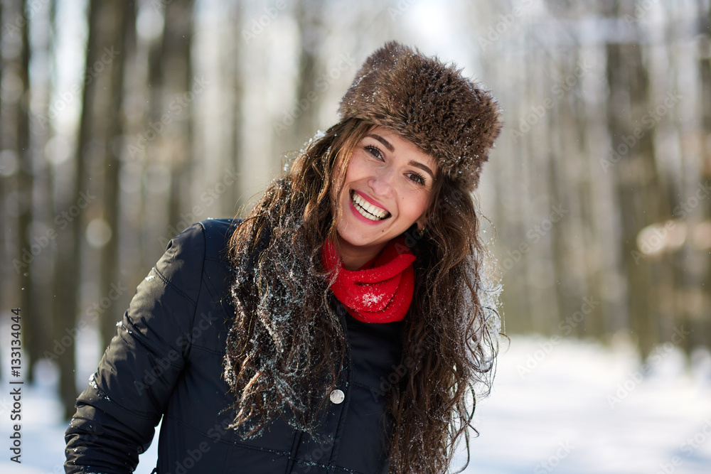 Young woman, winter portrait
