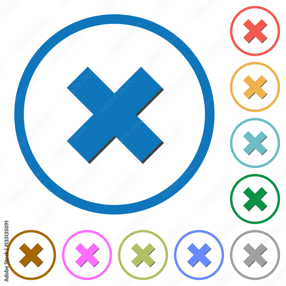 Cancel icons with shadows and outlines Cancel icons with shadows and outlines