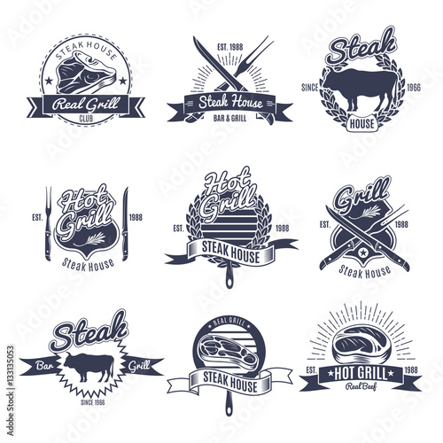 Steak House Emblems Set