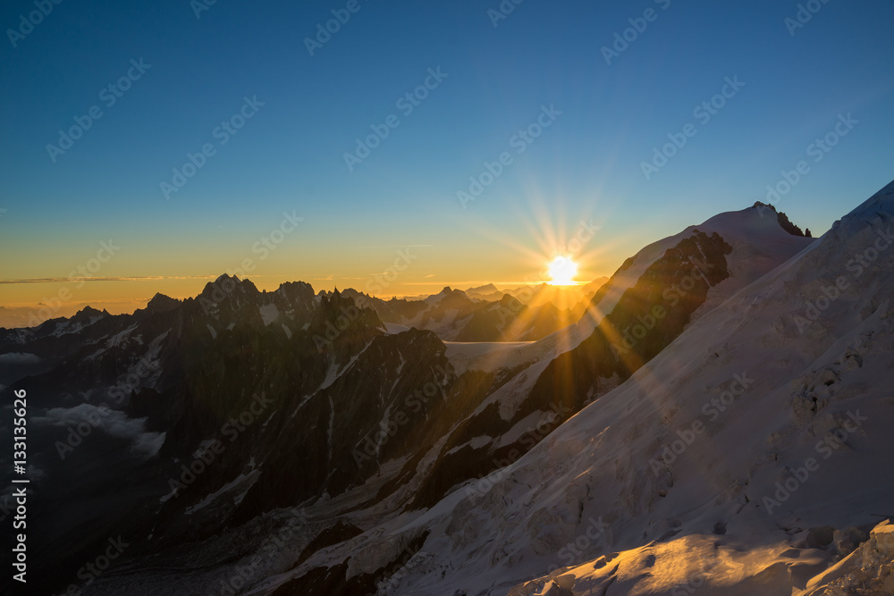 Sonnenaufgang Gouter Route (am Mont Blanc)
