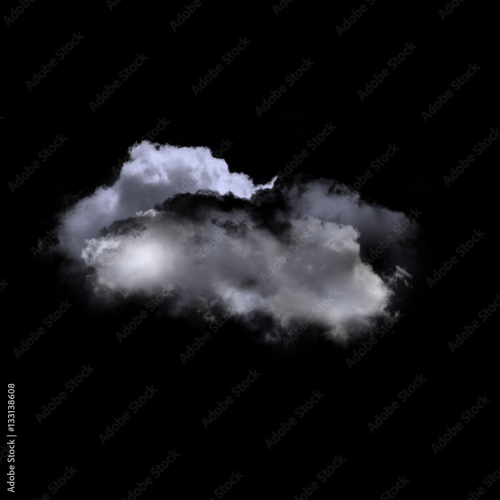 Poisoned weird clouds isolated over black background