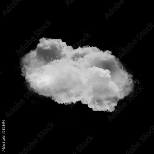 Cloud isolated over black background