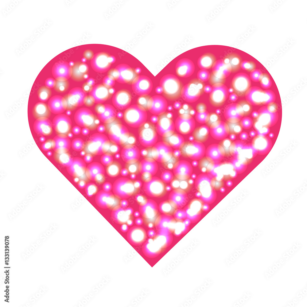 heart on Valentine's day holiday vector drawing on a white background
