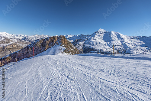 Εκτύπωση καμβά Skiing piste of Gavarnie Gedre ski resort