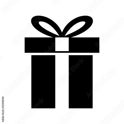 silhouette gift box present ribbon vector illustration eps 10