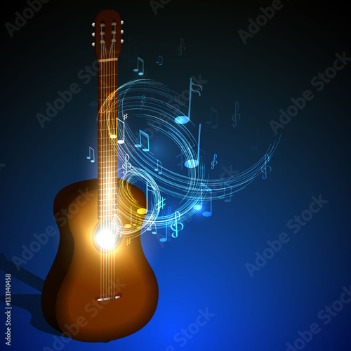 wooden acoustic guitar, music concept