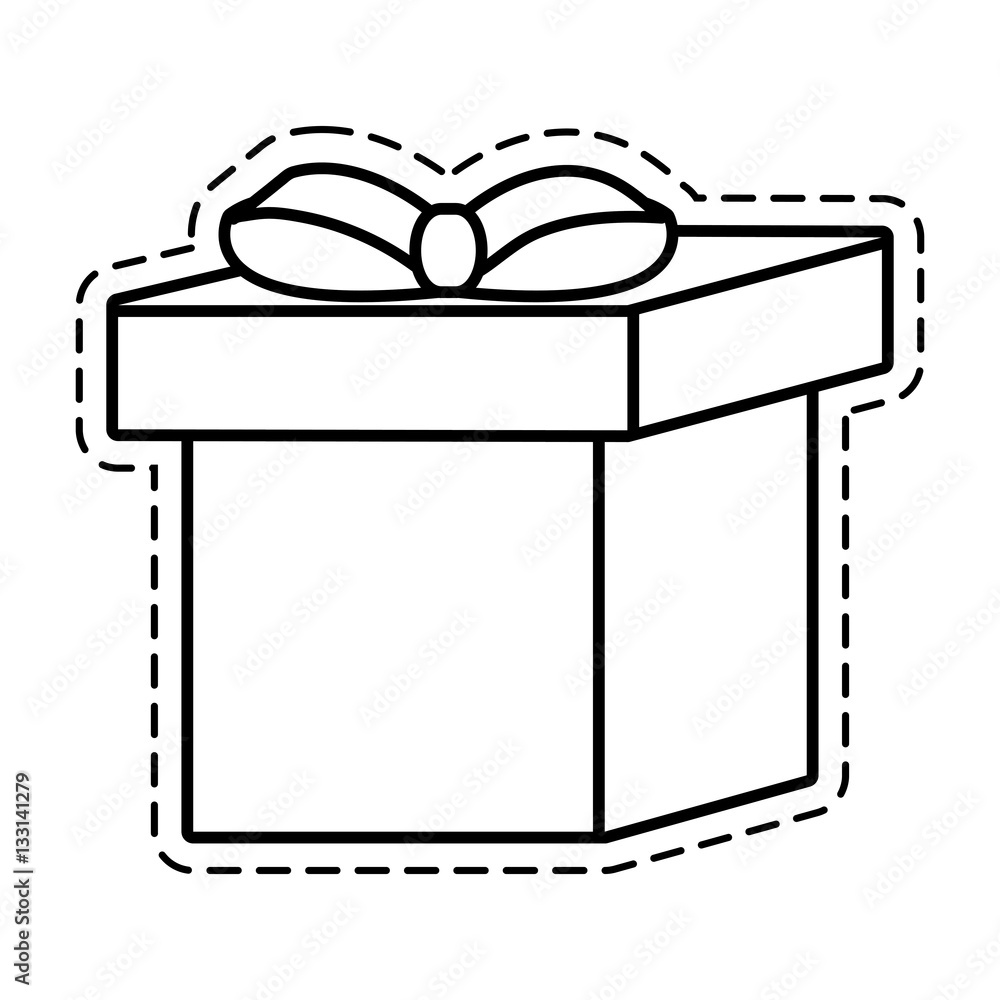 gift box ribbon cube decorative cut line vector illustration eps 10 gift box ribbon cube decorative cut line vector illustration eps 10
