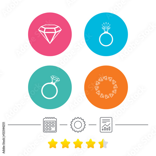 Wallpaper Mural Rings icons. Jewelry with diamond signs. Torontodigital.ca