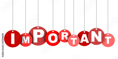 Red easy vector illustration isolated circle tag banner important. This element is well adapted for web design.