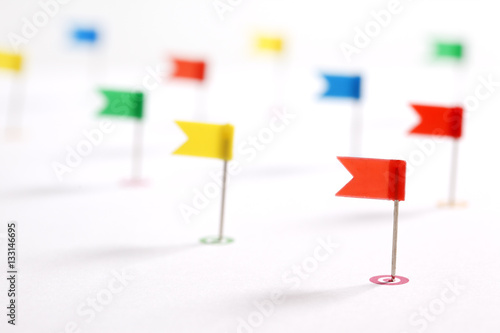 Colorful pointing flags