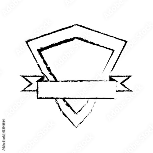 shield element protected stamp sketch vector illustration eps 10