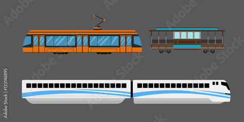 City railway transport vector illustration.