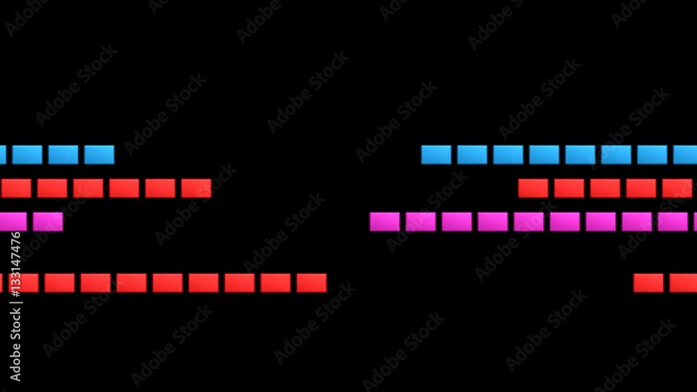 Blue, red and pink rectangle dotted lines moving horizontally with alpha channel Blue, red and pink rectangle dotted lines moving horizontally with alpha channel