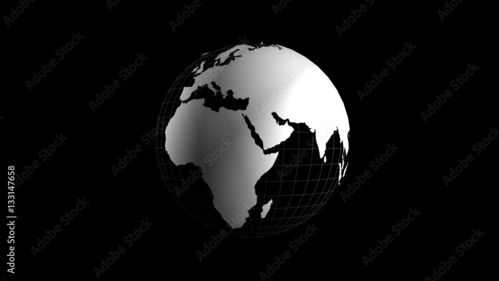 3D Earth globe spinning with alpha channel 3D Earth globe spinning with alpha channel