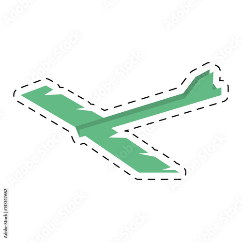 paper plane futurist model flying cut line vector illustration eps 10