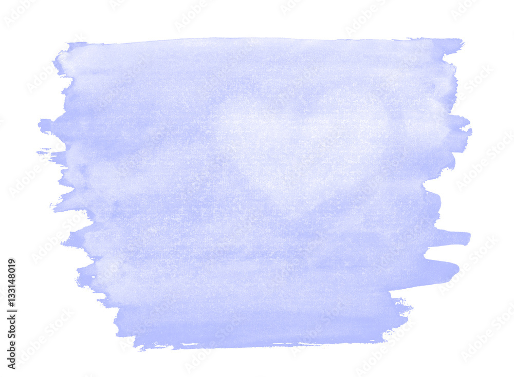 A fragment of a pale violet watercolor background with the light silhouette of the heart