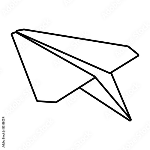 paper plane symbolic miniature outline vector illustration eps 10