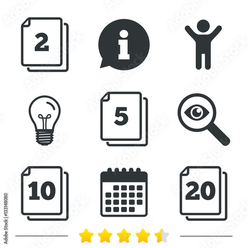 In pack sheets icons. Quantity per package.