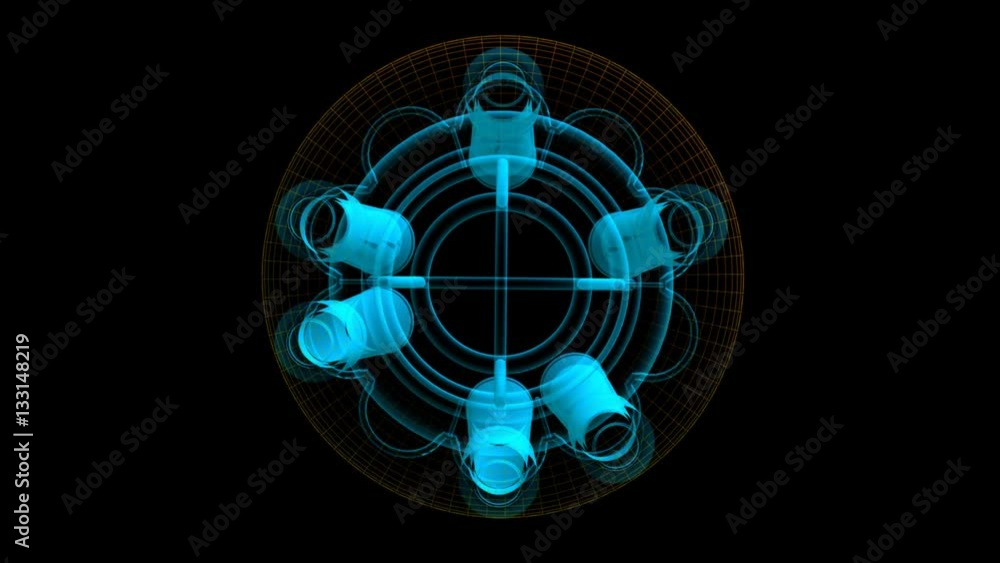 Glowing Blue Mechanical Device with Alpha channel Glowing Blue Mechanical Device with Alpha channel
