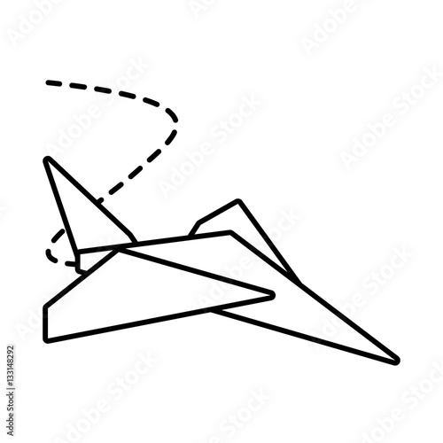 paper plane toy entertain outline vector illustration eps 10