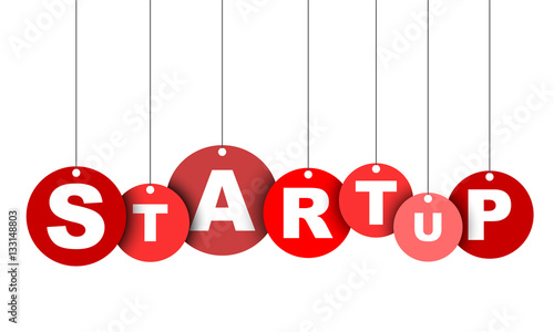 Red easy vector illustration isolated circle tag banner startup. This element is well adapted for web design.