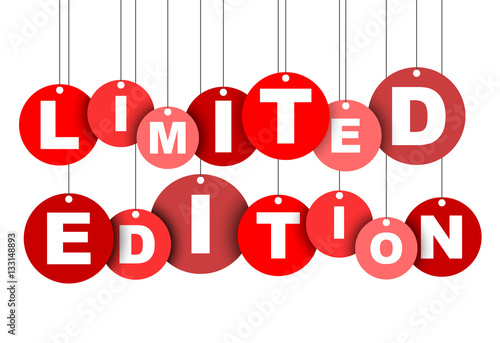 Red easy vector illustration isolated circle tag banner limited edition. This element is well adapted for web design.