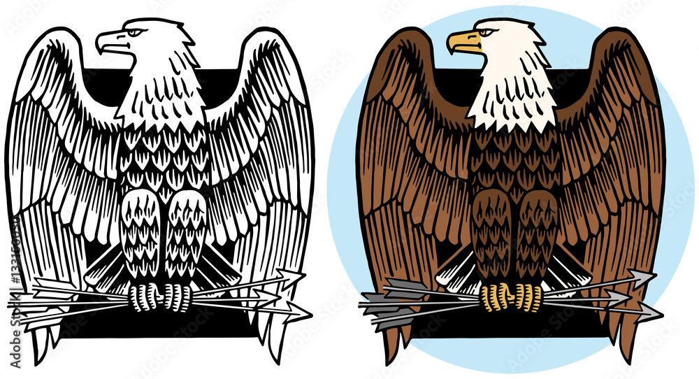 Naklejka premium American bald eagle icon